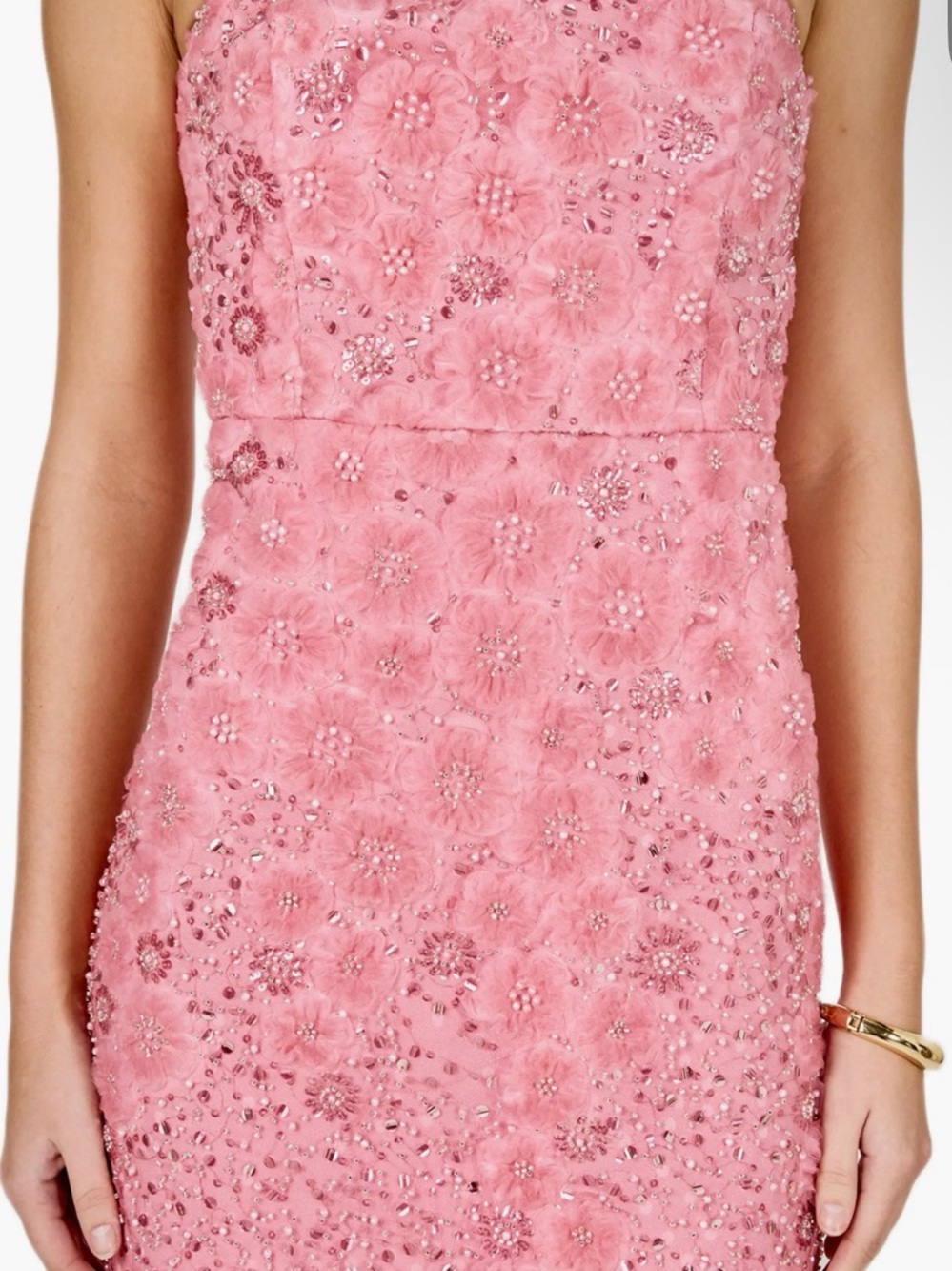 Endless Rose Pink Strapless Beaded Floral Dress